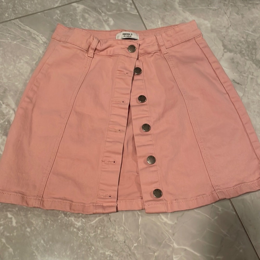 High waisted button down skirt